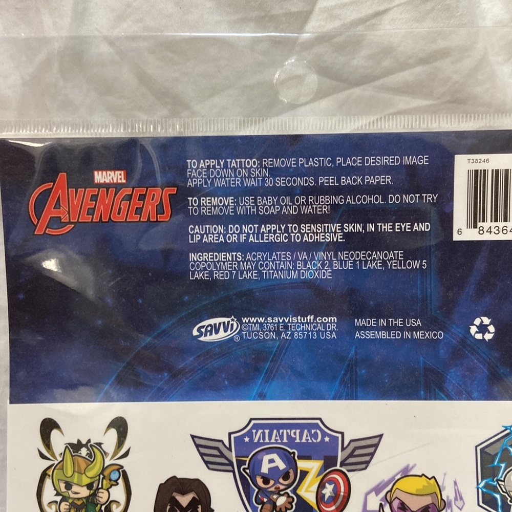 Marvel Avengers temporary tattoos. 24 tattoos. NWT. - Picture 3 of 7
